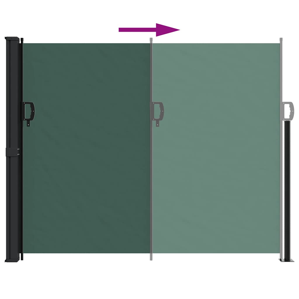 vidaXL Seitenmarkise Ausziehbar Dunkelgrün 170x300 cm