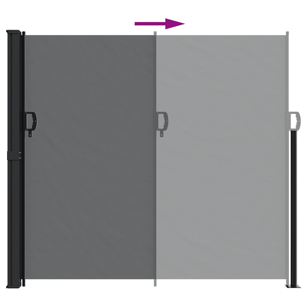 vidaXL Seitenmarkise Ausziehbar Schwarz 180x300 cm