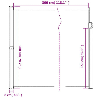 vidaXL Seitenmarkise Ausziehbar Dunkelgrün 200x300 cm