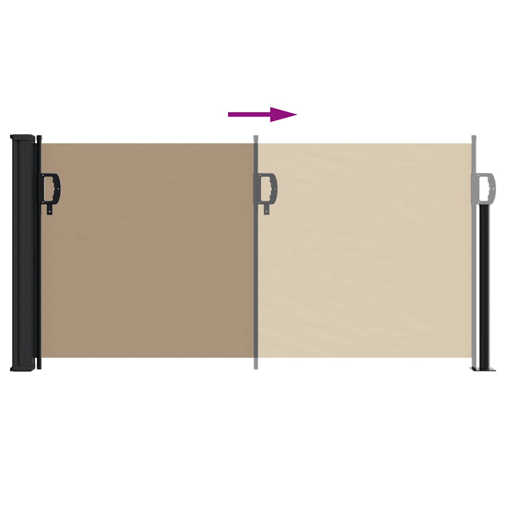 vidaXL Store latéral rétractable Taupe 100x500 cm