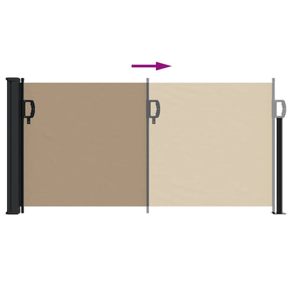 vidaXL Store latéral rétractable Taupe 100x500 cm