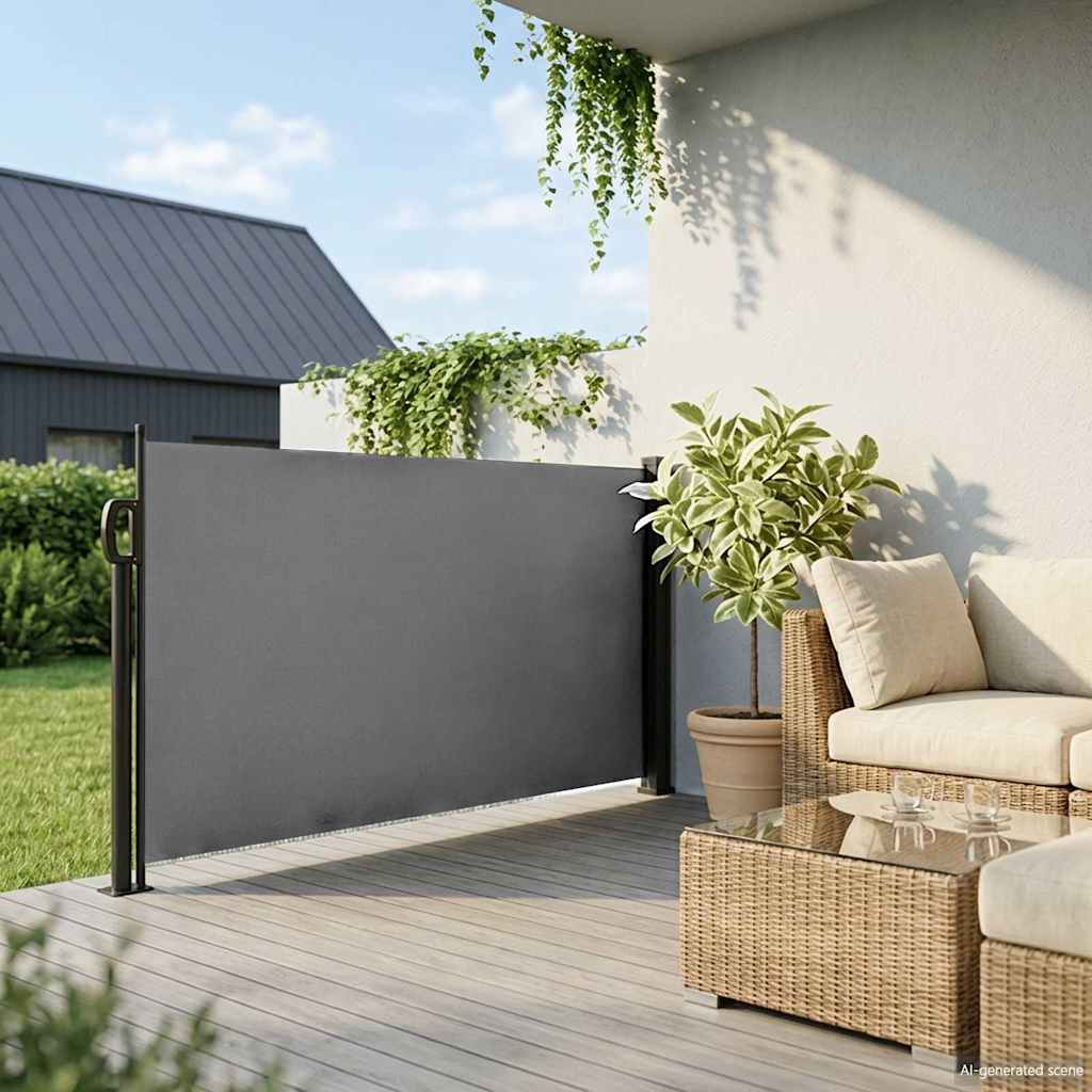 vidaXL Ausziehbare Seitenmarkise Anthrazit 100x500 cm