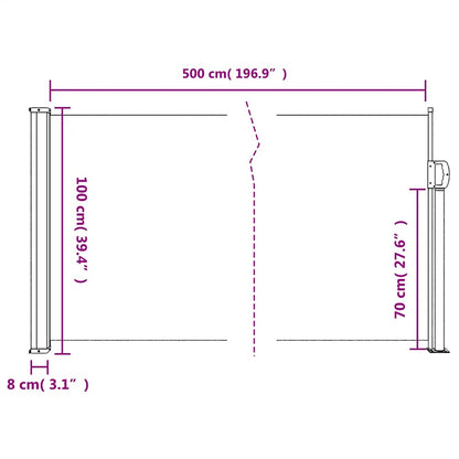 vidaXL Ausziehbare Seitenmarkise Anthrazit 100x500 cm