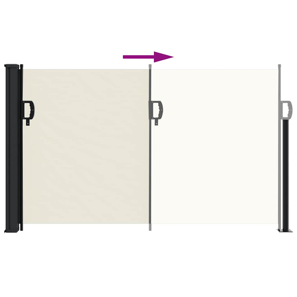 vidaXL Seitenmarkise Ausziehbar Creme 120x500 cm