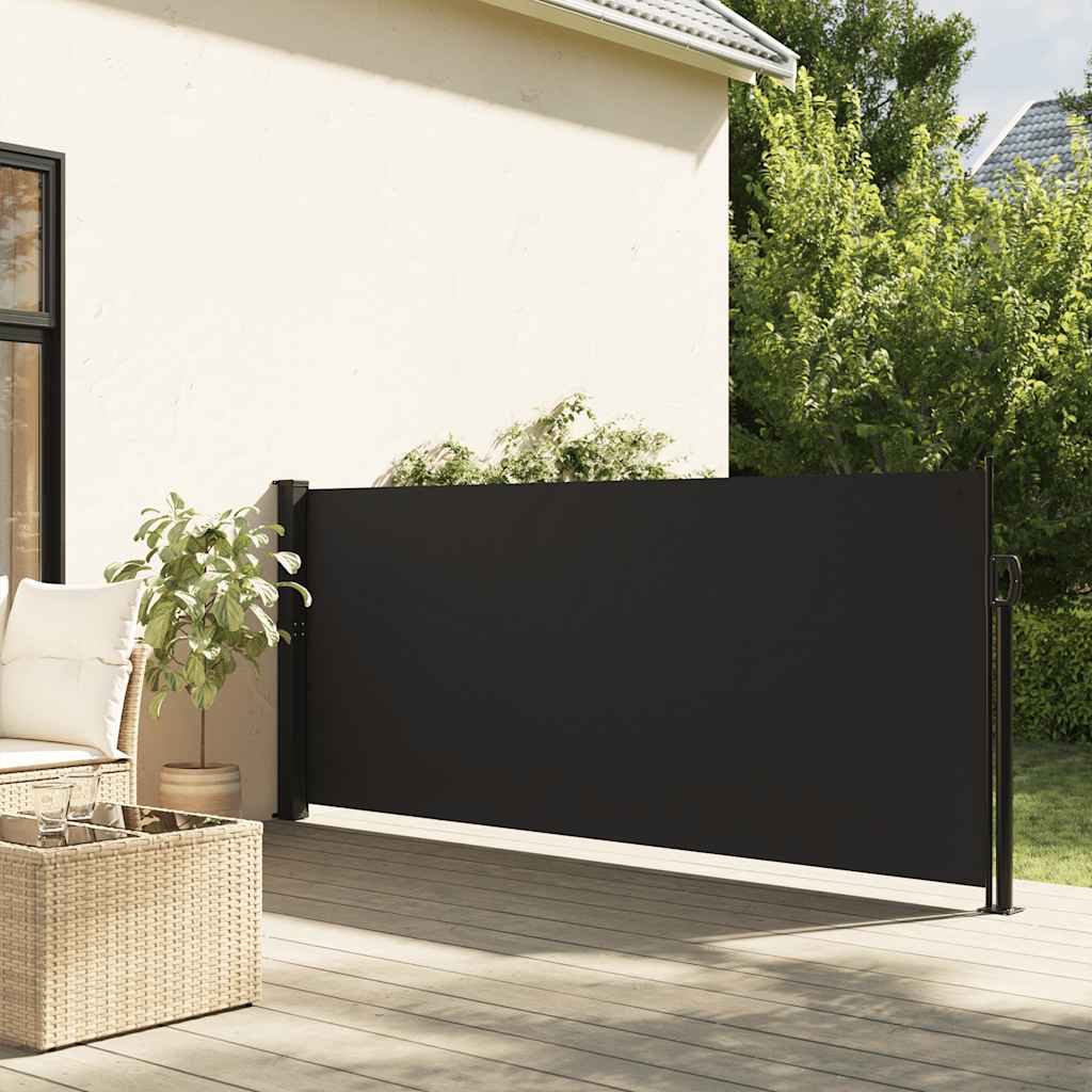 vidaXL Seitenmarkise Ausziehbar Schwarz 140x500 cm