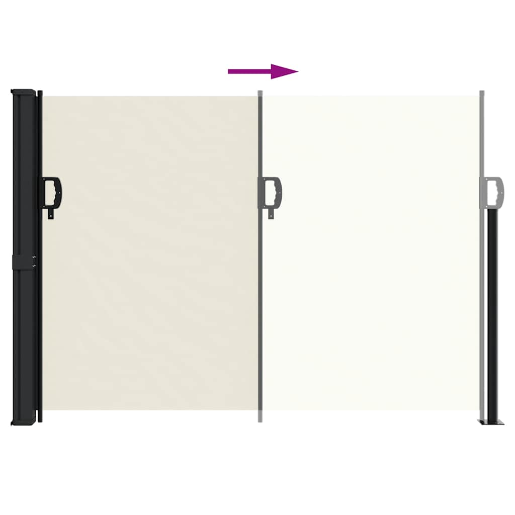 vidaXL Seitenmarkise Ausziehbar Creme 140x500 cm