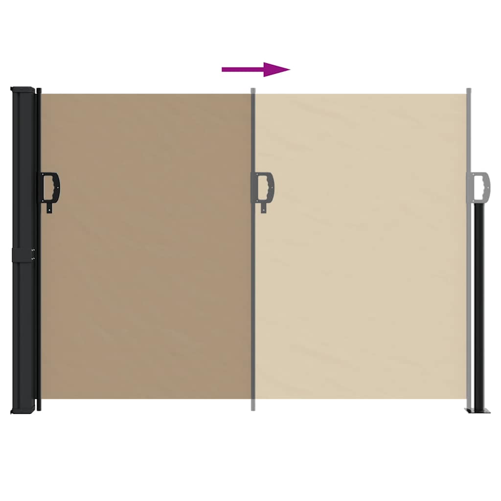 vidaXL Seitenmarkise Ausziehbar Taupe 140x500 cm