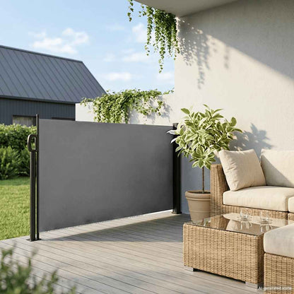 vidaXL Ausziehbare Seitenmarkise Anthrazit 140x500 cm