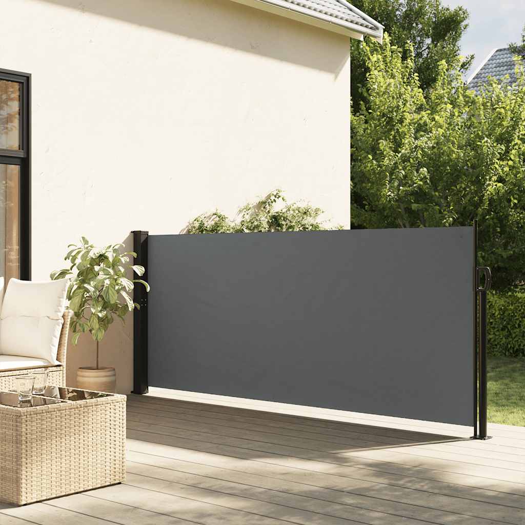vidaXL Ausziehbare Seitenmarkise Anthrazit 140x500 cm