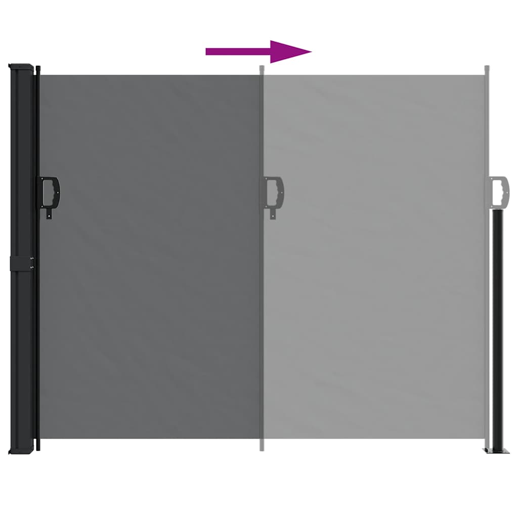 vidaXL Seitenmarkise Ausziehbar Schwarz 160x500 cm
