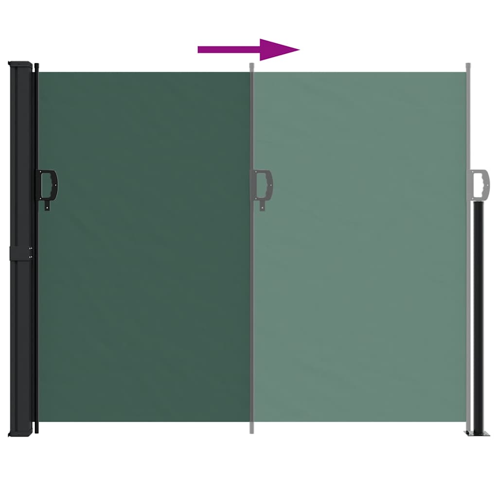 vidaXL Seitenmarkise Ausziehbar Dunkelgrün 160x500 cm