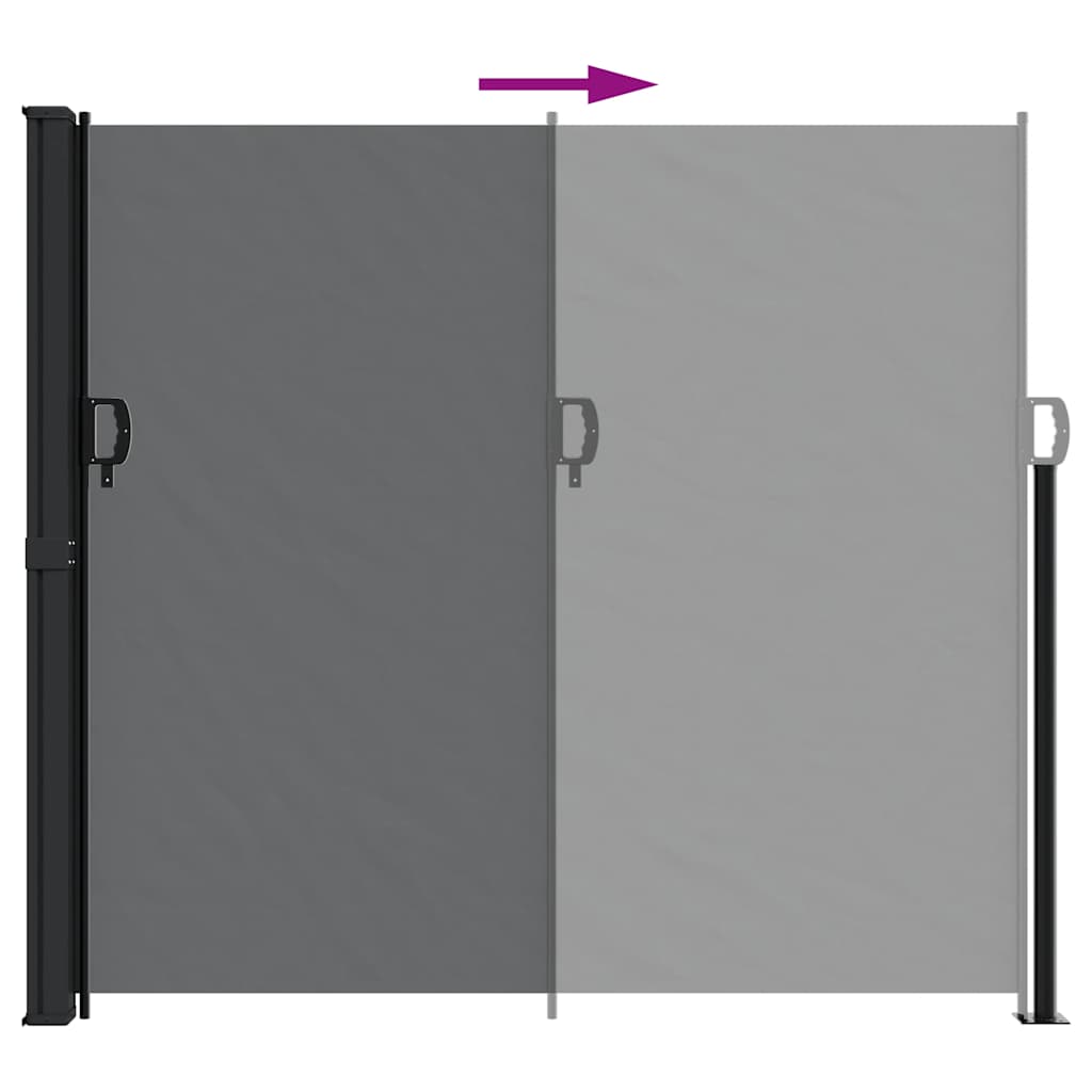 vidaXL Auvent latéral rétractable noir 180x500 cm