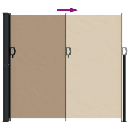 vidaXL Seitenmarkise Ausziehbar Taupe 180x500 cm
