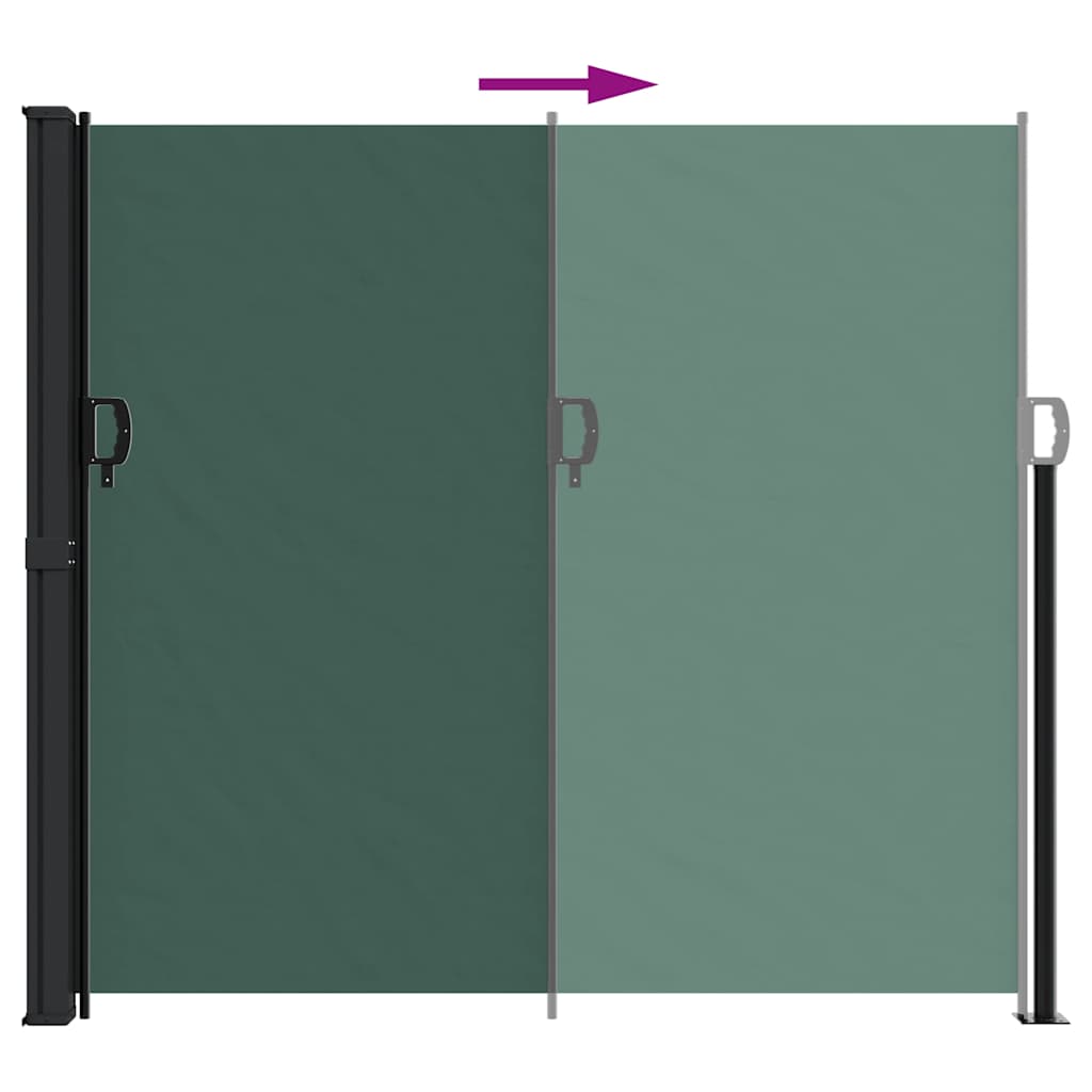 vidaXL Seitenmarkise Ausziehbar Dunkelgrün 180x500 cm