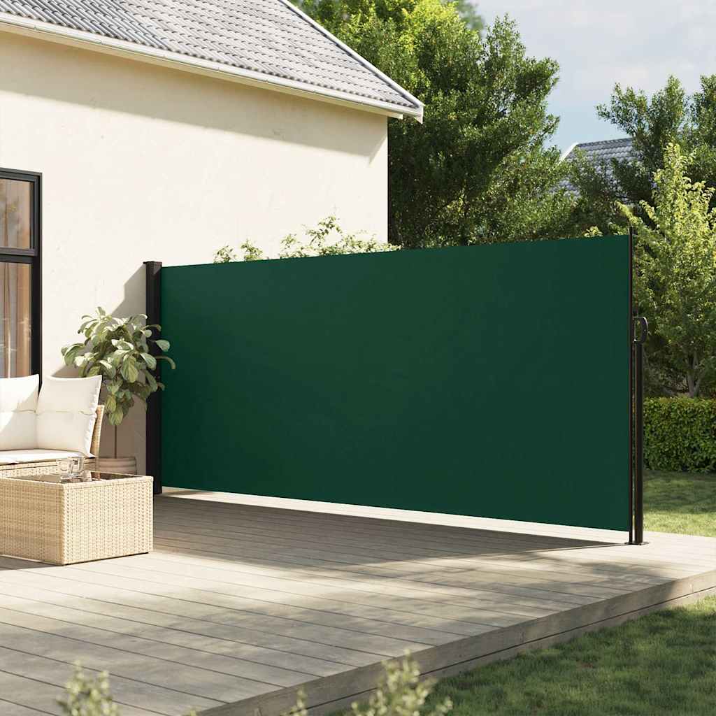 vidaXL Seitenmarkise Ausziehbar Dunkelgrün 180x500 cm