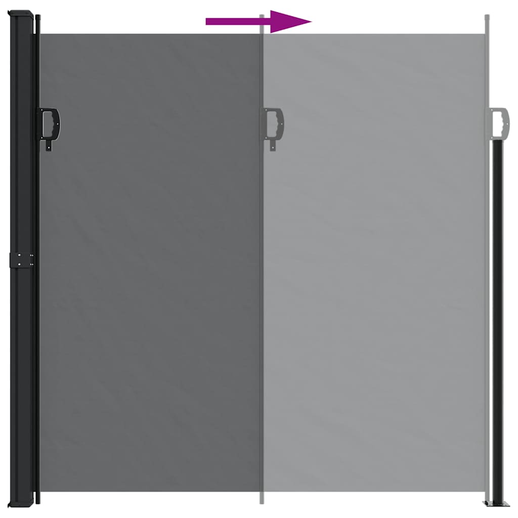 Store latéral rétractable vidaXL noir 200x500 cm