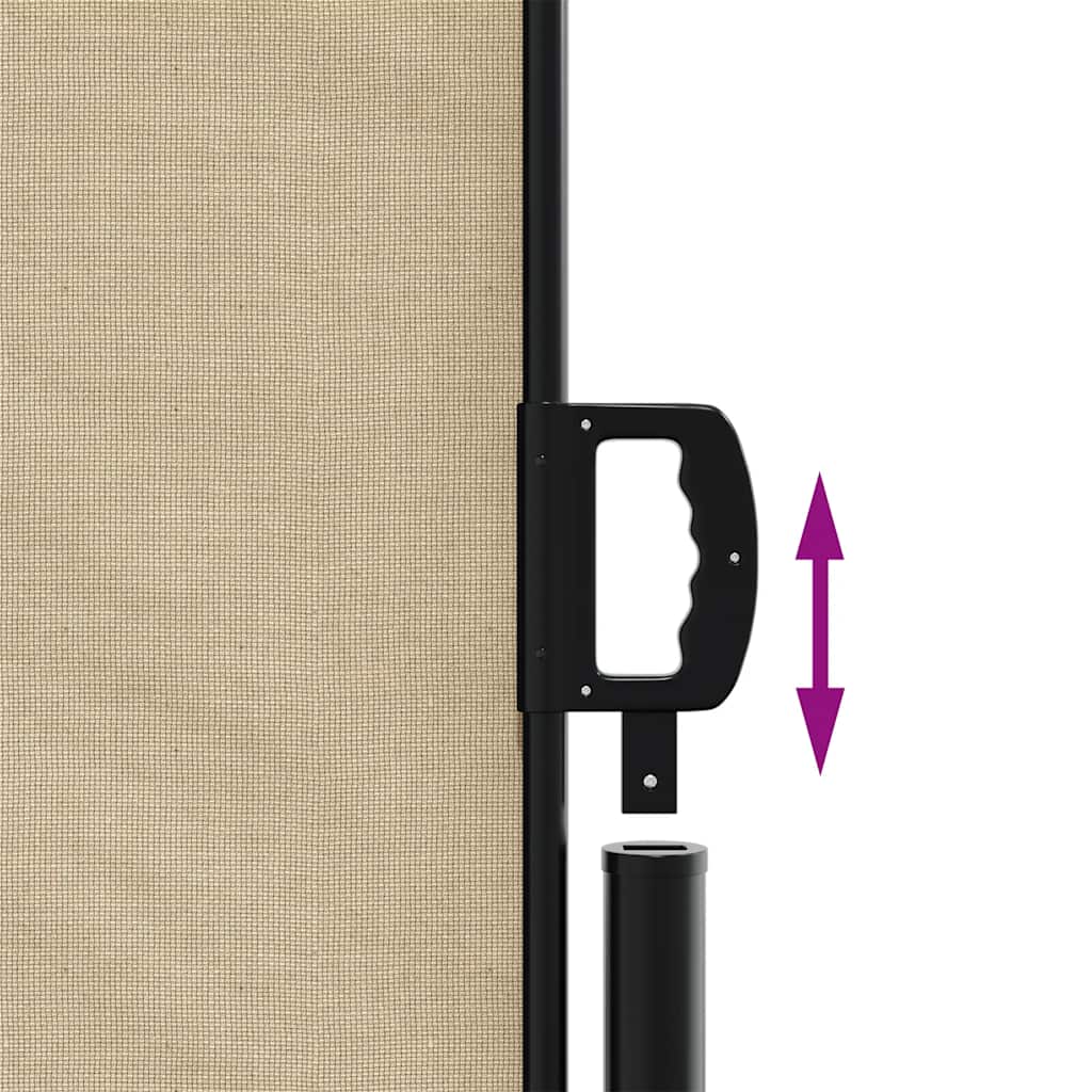 vidaXL Seitenmarkise Ausziehbar Beige 200x500 cm
