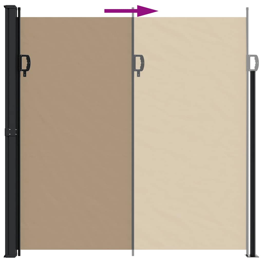 vidaXL Seitenmarkise Ausziehbar Taupe 200x500 cm