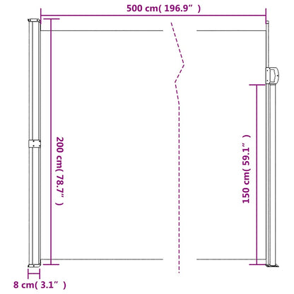 vidaXL Seitenmarkise Ausziehbar Taupe 200x500 cm