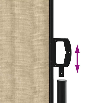 vidaXL Seitenmarkise Ausziehbar Beige 220x500 cm