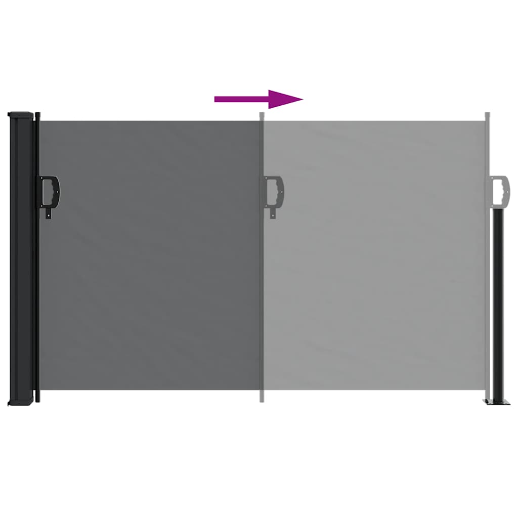 vidaXL Seitenmarkise Ausziehbar Schwarz 120x600 cm