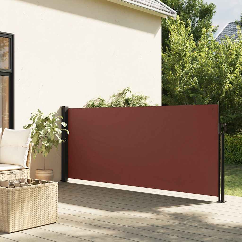 vidaXL Store latéral rétractable Marron 140x600 cm
