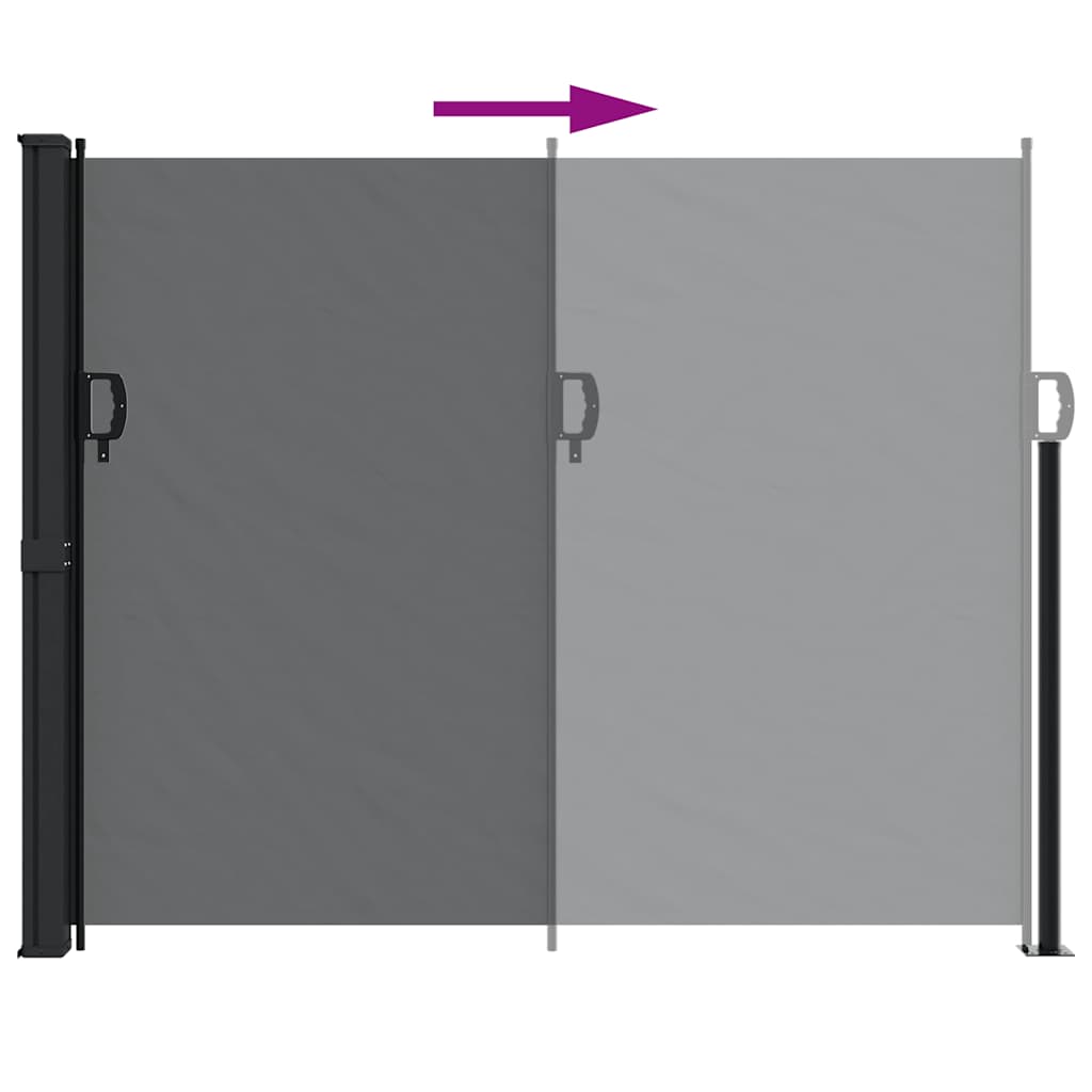 vidaXL Seitenmarkise Ausziehbar Schwarz 160x600 cm