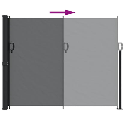 vidaXL Seitenmarkise Ausziehbar Schwarz 160x600 cm