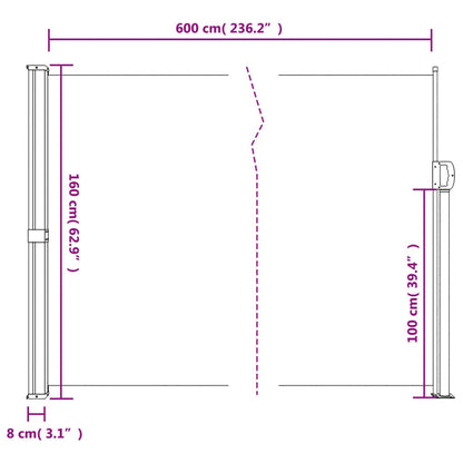 Store latéral rétractable vidaXL Bleu 160x600 cm
