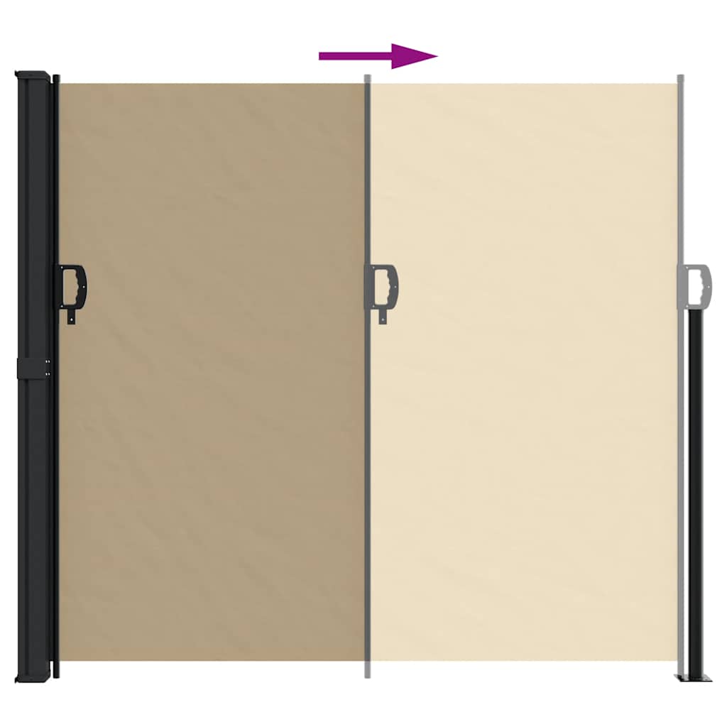 vidaXL Seitenmarkise Ausziehbar Beige 180x600 cm