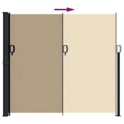 vidaXL Seitenmarkise Ausziehbar Beige 180x600 cm