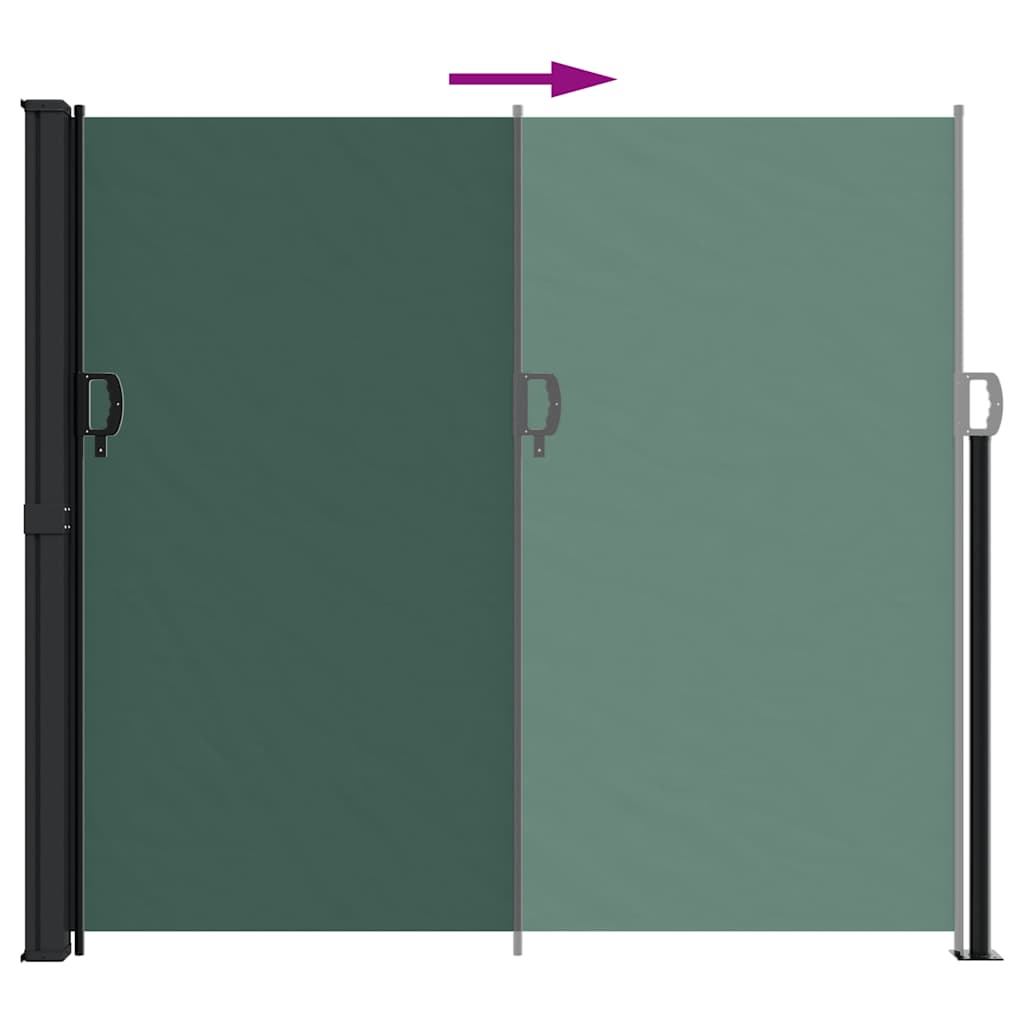 vidaXL Seitenmarkise Ausziehbar Dunkelgrün 180x600 cm