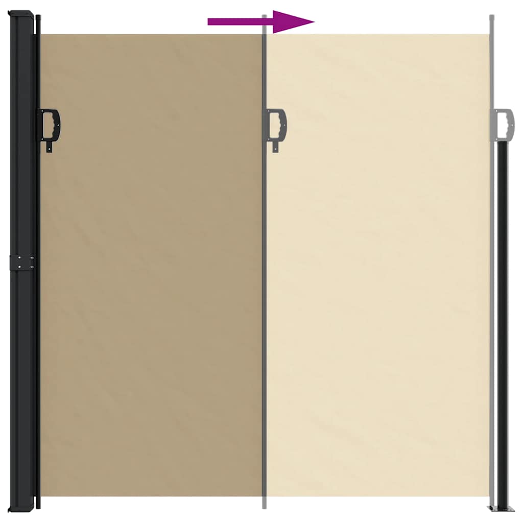 vidaXL Seitenmarkise Ausziehbar Beige 200x600 cm