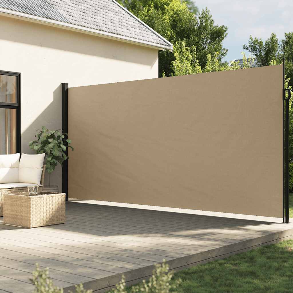 vidaXL Seitenmarkise Ausziehbar Beige 200x600 cm