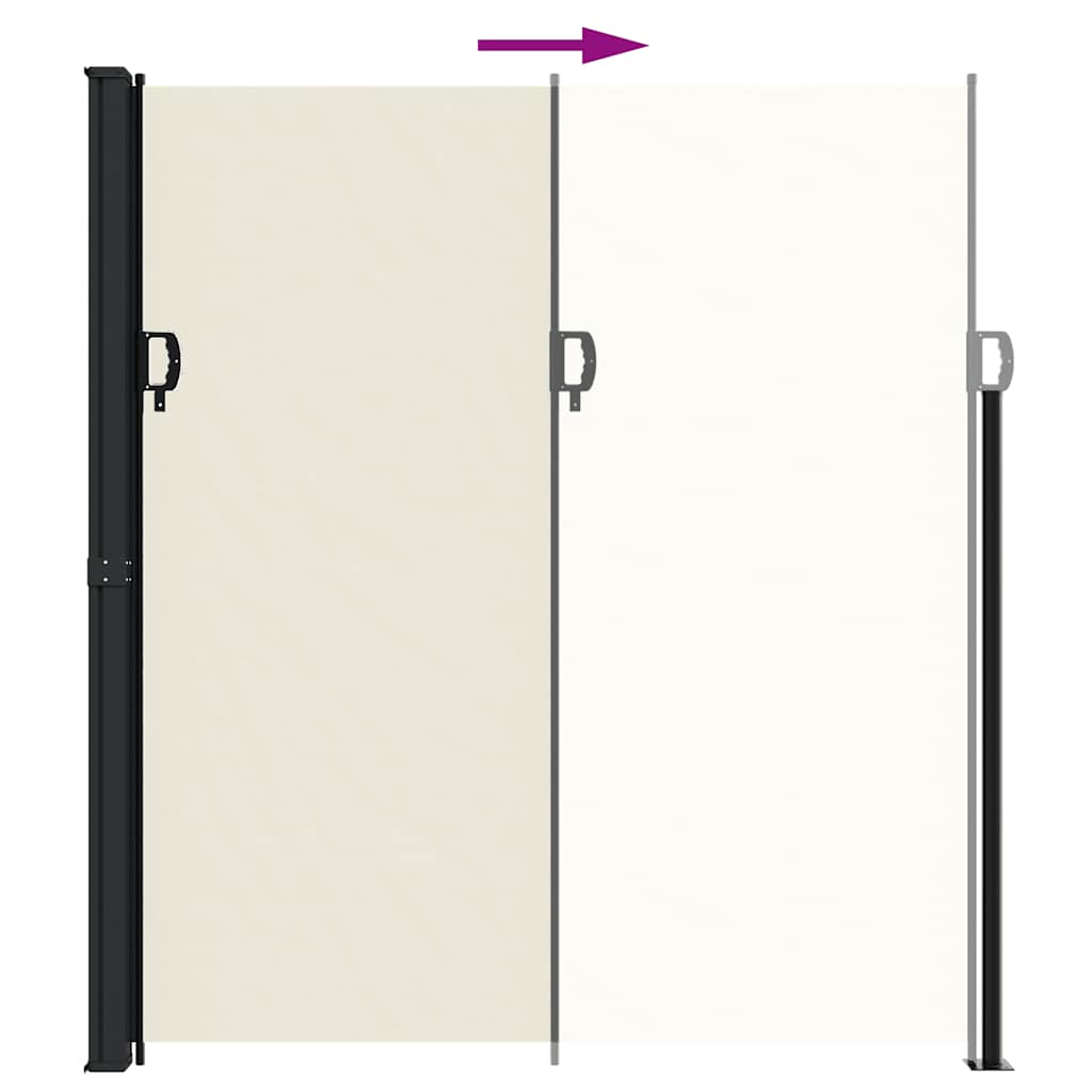 vidaXL Seitenmarkise Ausziehbar Creme 220x600 cm