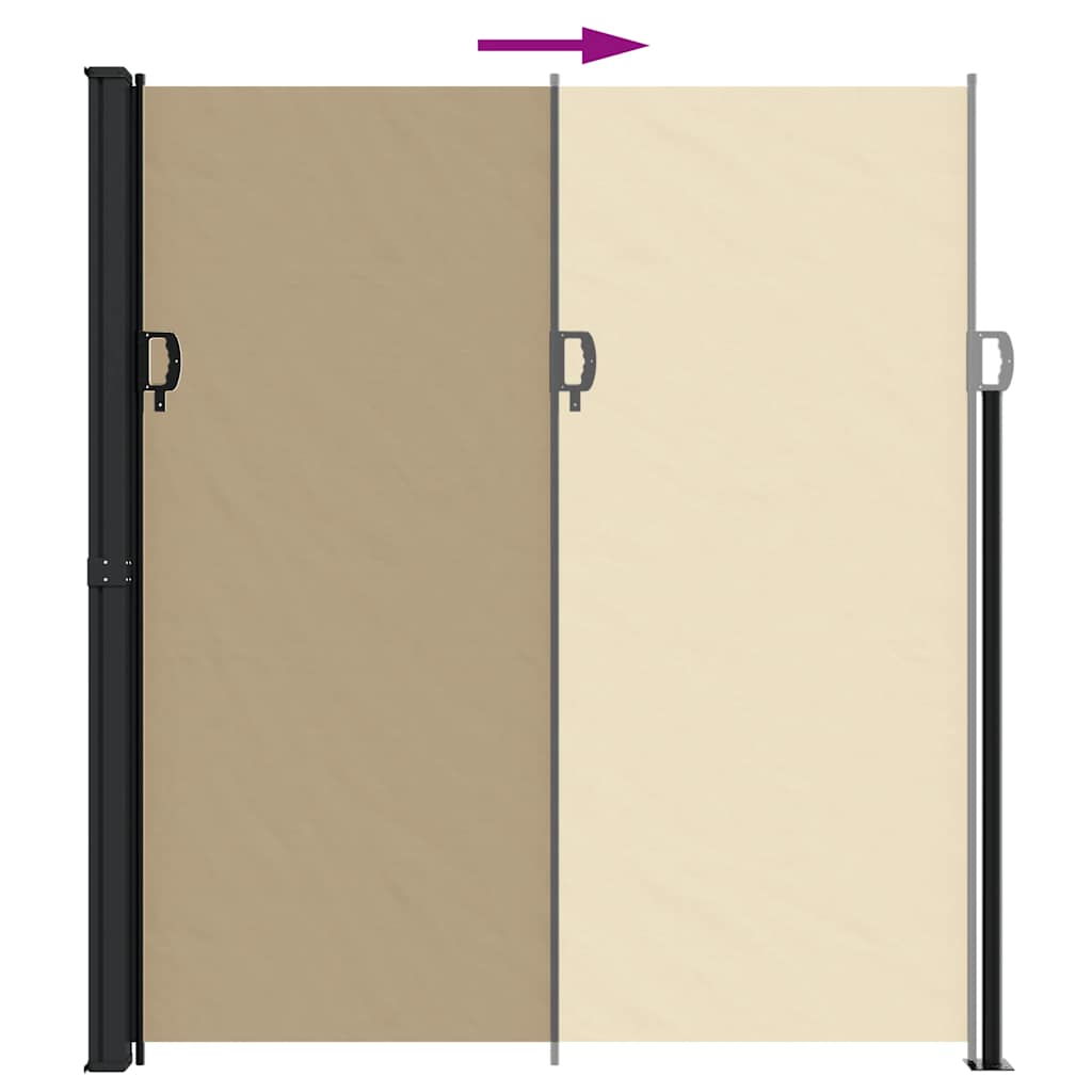 vidaXL Seitenmarkise Ausziehbar Beige 220x600 cm
