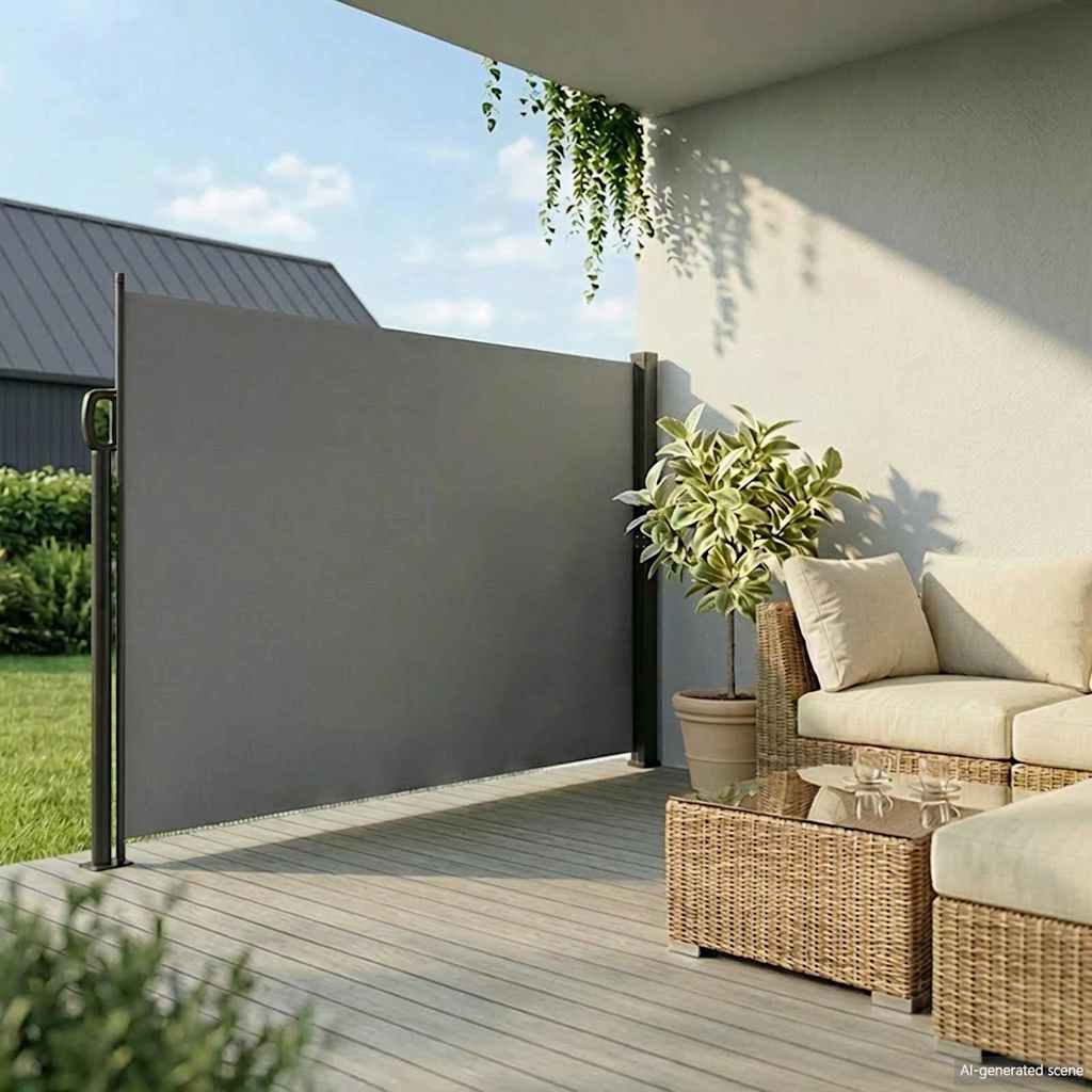 Store latéral rétractable vidaXL Anthracite 220x600 cm