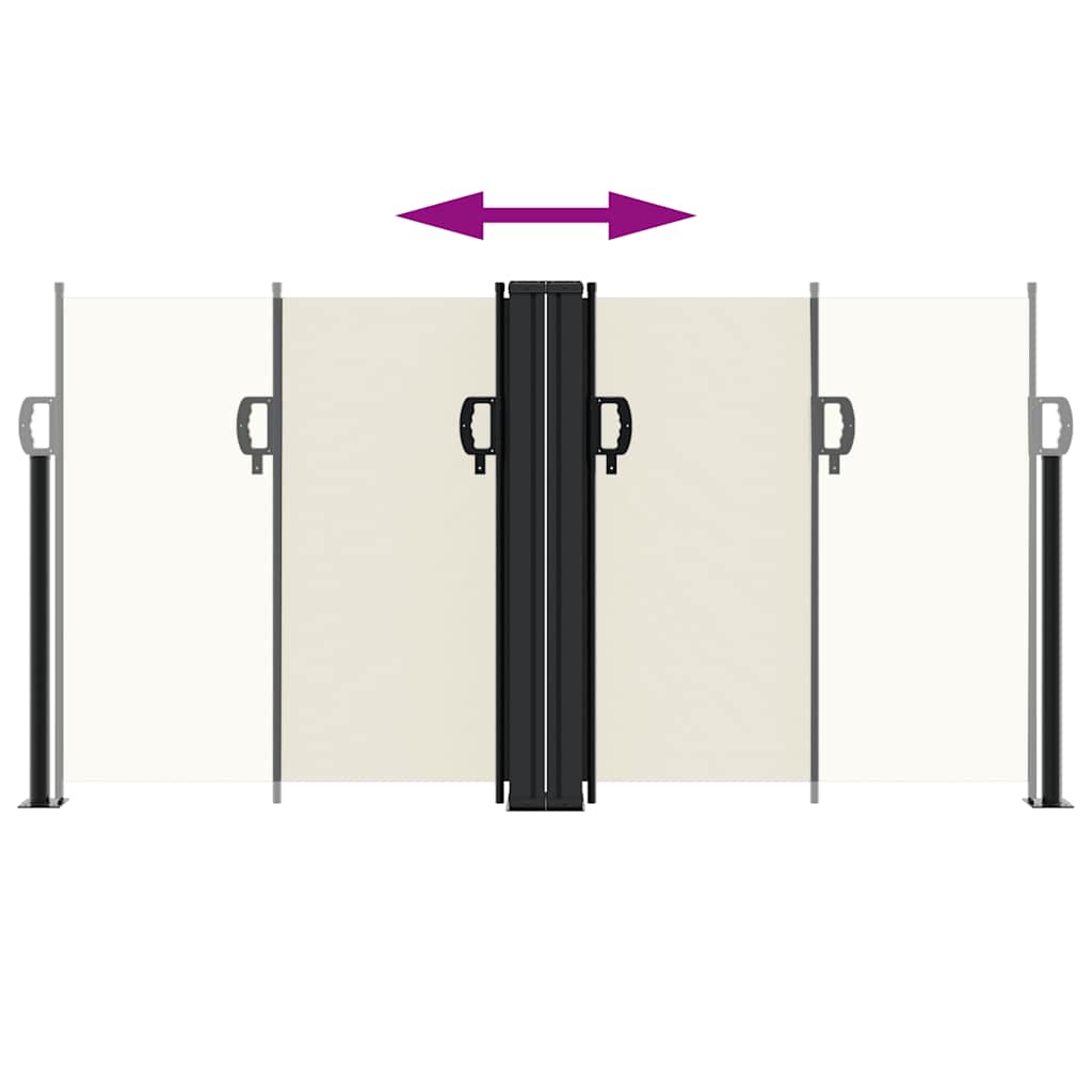vidaXL Seitenmarkise Ausziehbar Creme 120x600 cm