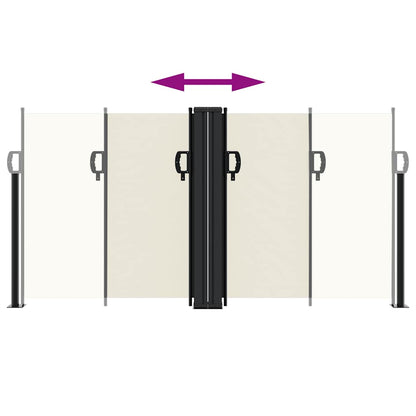 vidaXL Seitenmarkise Ausziehbar Creme 120x600 cm