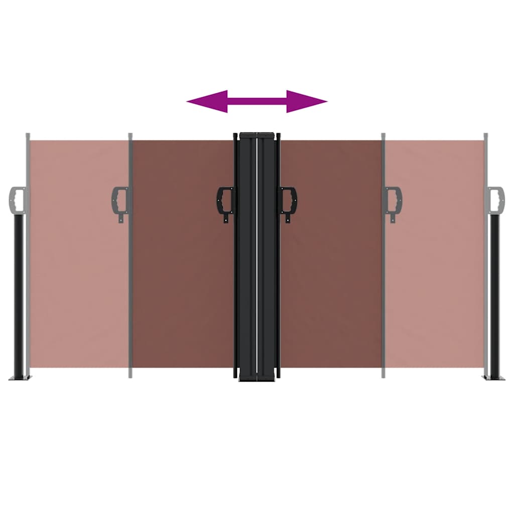 vidaXL Auvent latéral rétractable marron 120x600 cm