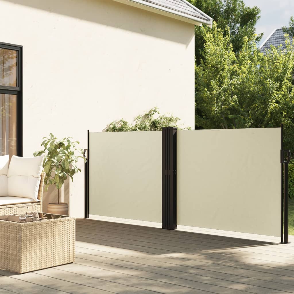 vidaXL Seitenmarkise Ausziehbar Creme 140x600 cm
