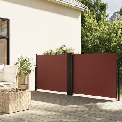vidaXL Seitenmarkise Ausziehbar Braun 140x600 cm