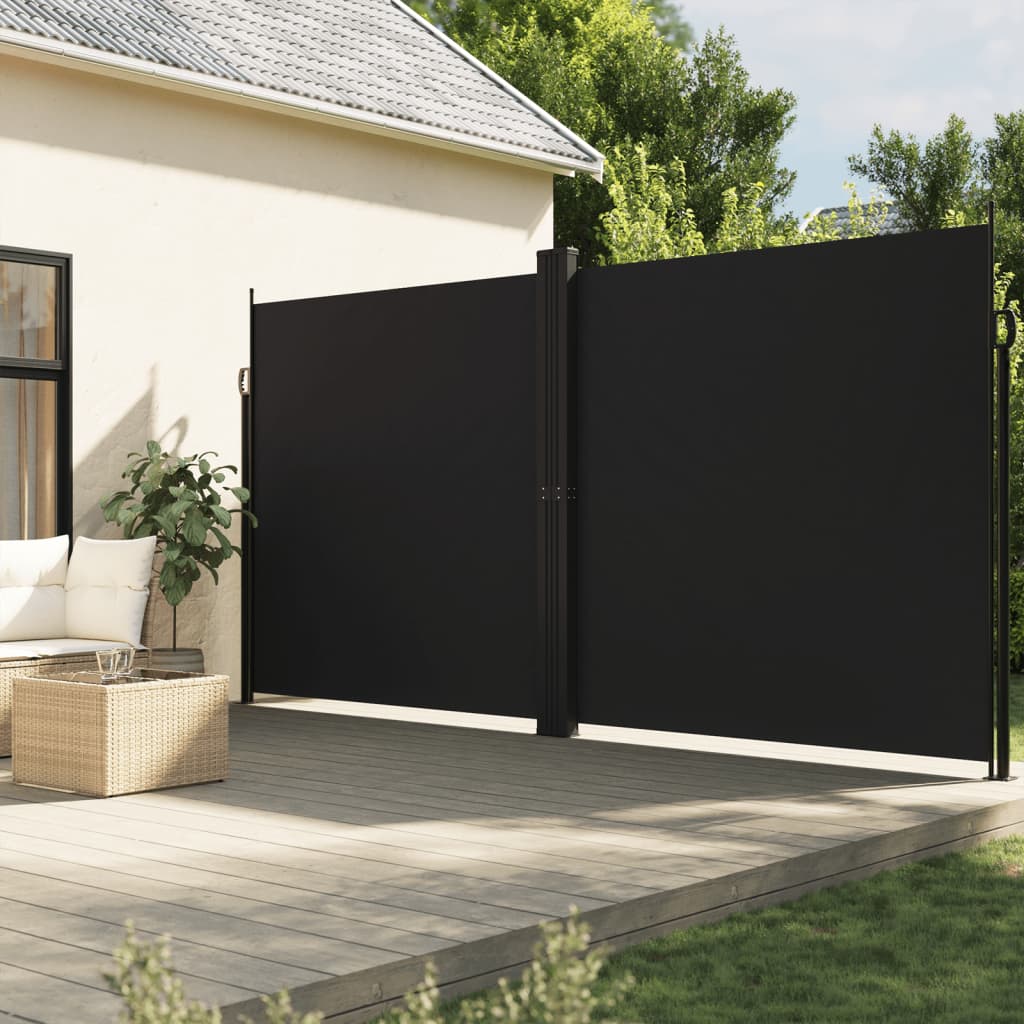Store latéral rétractable vidaXL Noir 200x600 cm