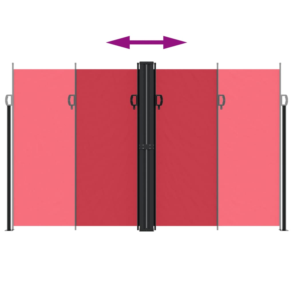 vidaXL Seitenmarkise Ausziehbar Rot 200x600 cm