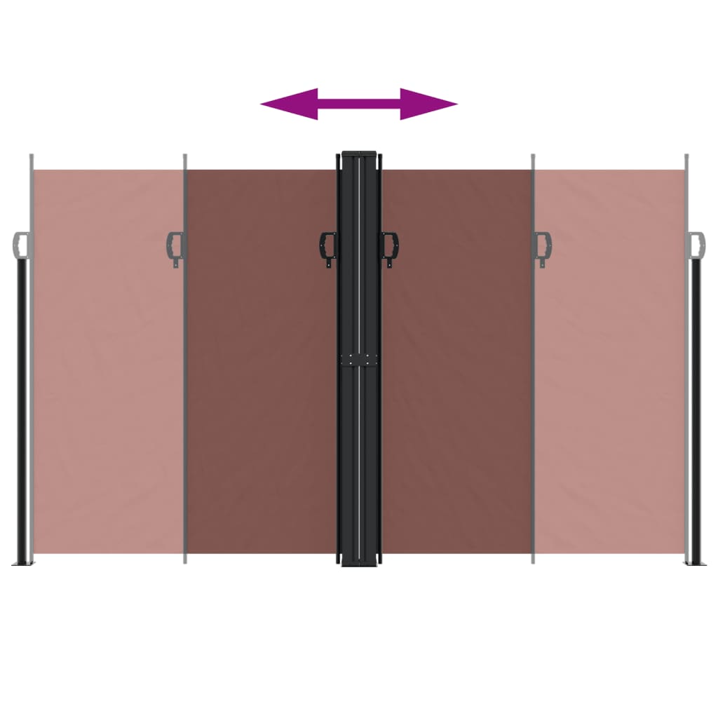 vidaXL Seitenmarkise Ausziehbar Braun 200x600 cm