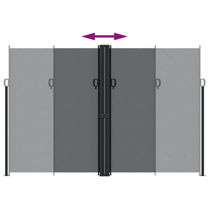 vidaXL Seitenmarkise Ausziehbar Schwarz 220x600 cm