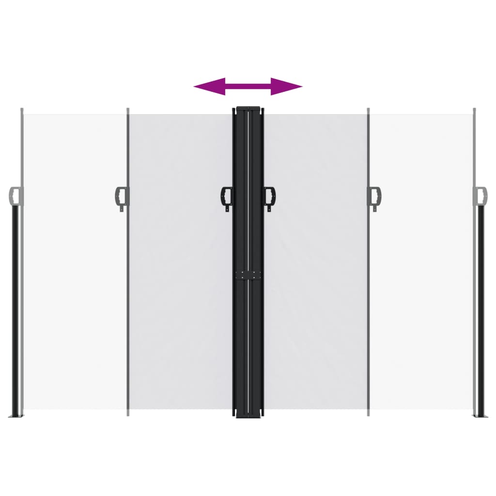 vidaXL Seitenmarkise Ausziehbar Weiß 220x600 cm