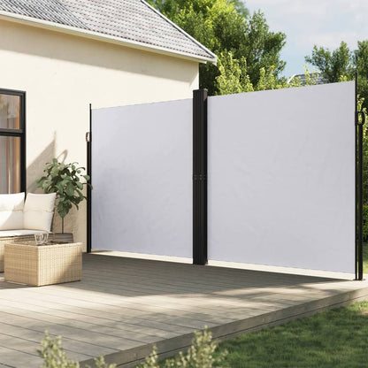 vidaXL Seitenmarkise Ausziehbar Weiß 220x600 cm