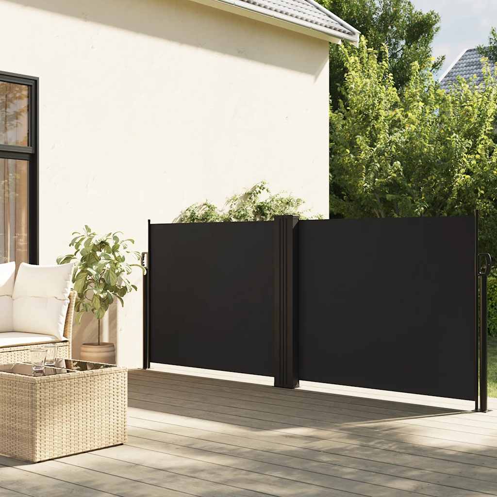 vidaXL Store latéral rétractable noir 120x1000 cm