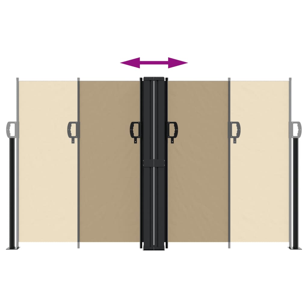 vidaXL Seitenmarkise Ausziehbar Beige 140x1000 cm